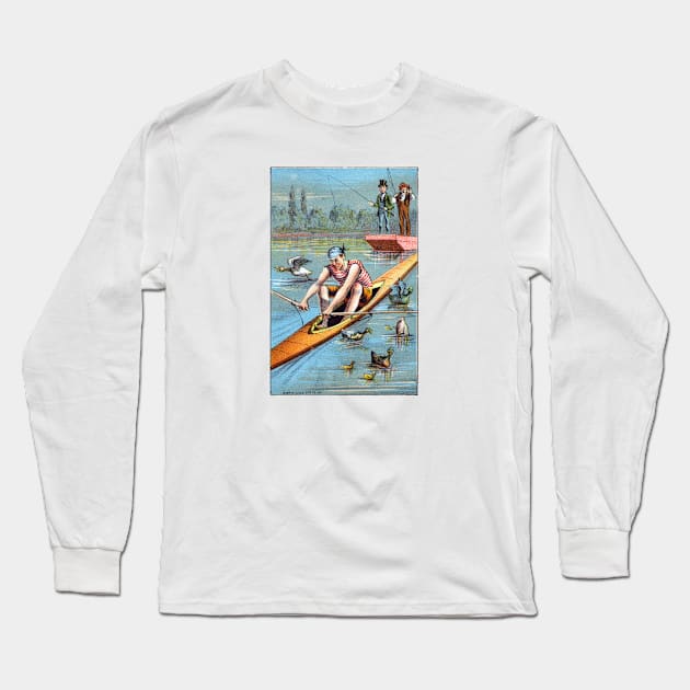 1885 Absent Minded Sculler Long Sleeve T-Shirt by historicimage